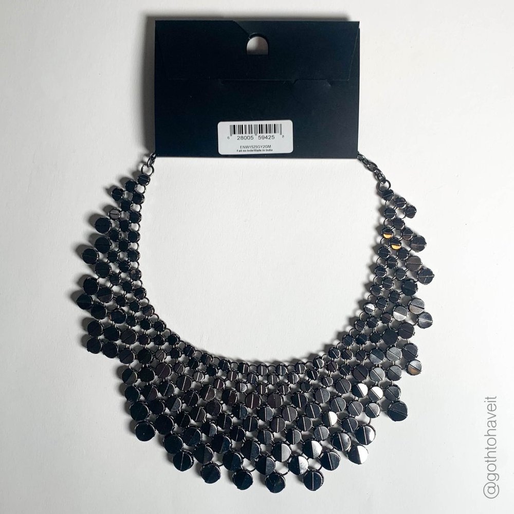 Expression Black Statement Necklace - Picture 4 of 5